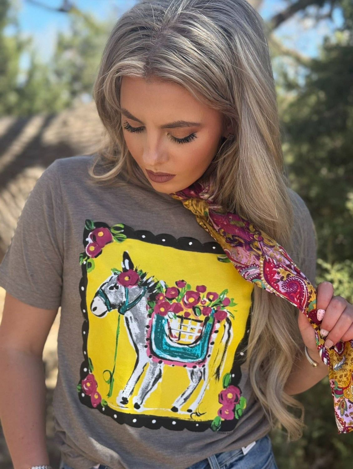 Callie Ann Stelter Hand Painted Burro, Color: Ash, Size: 3XL