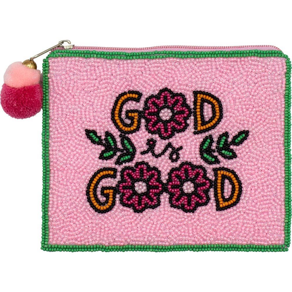 God is Good Beaded Pouch