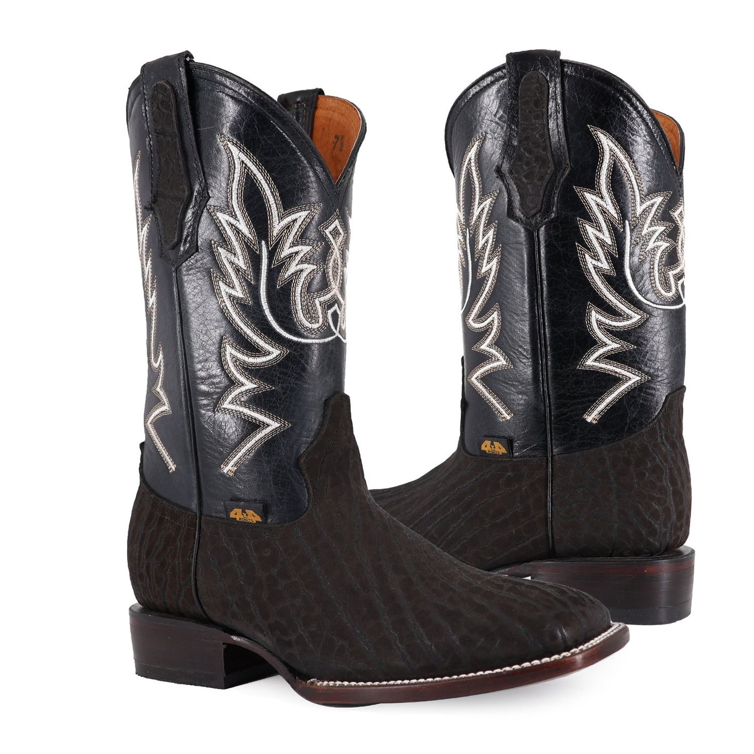 Cuello De Toro Negro/Black Bullhide Leather Boot
