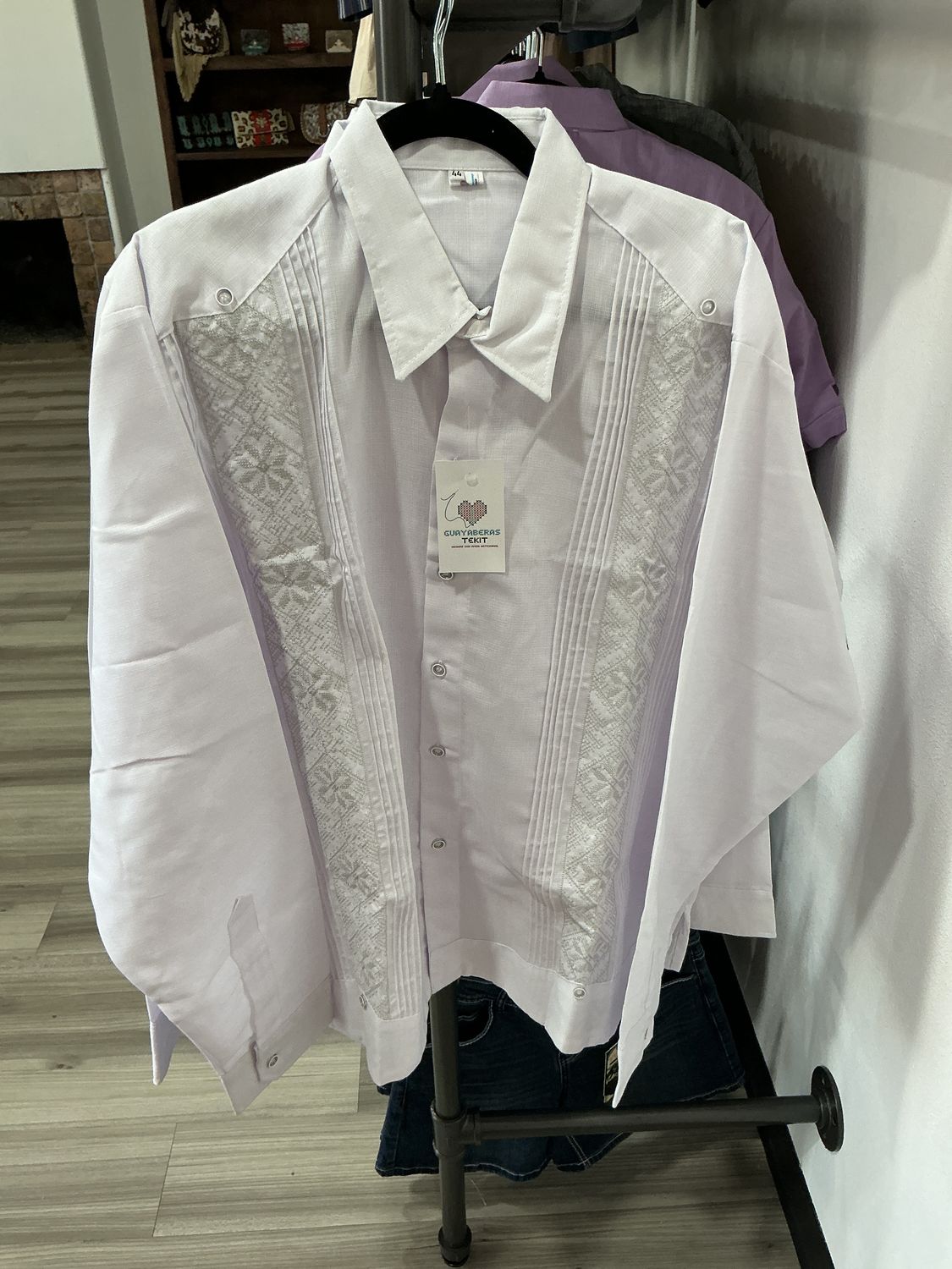 White Long Sleeve Guayabera