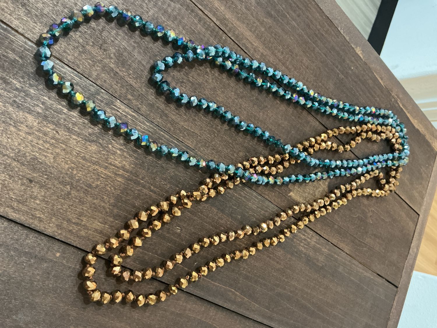 Brown long necklace