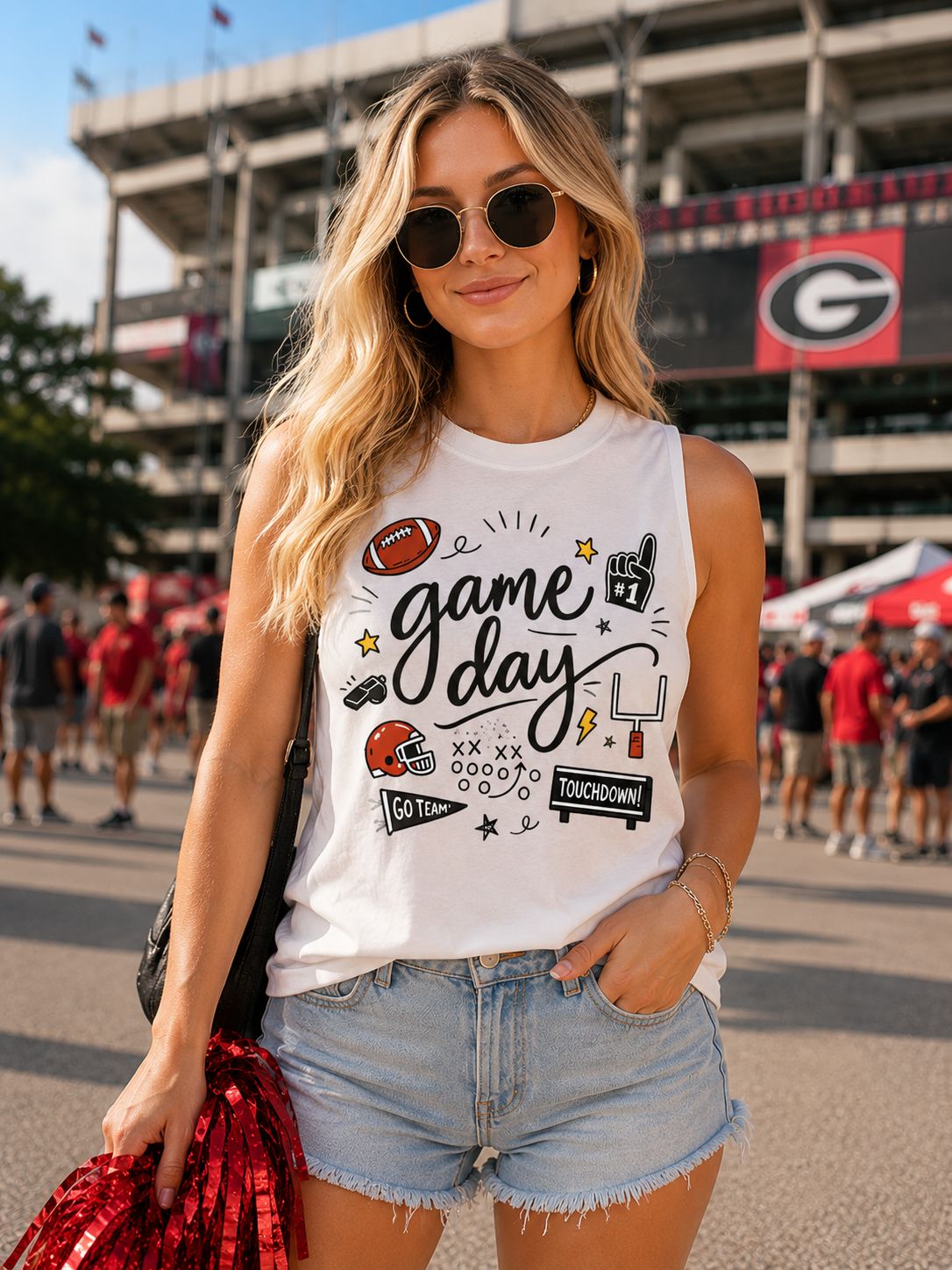 Game Day Icons Graphic Tank, Color: White, Size: S