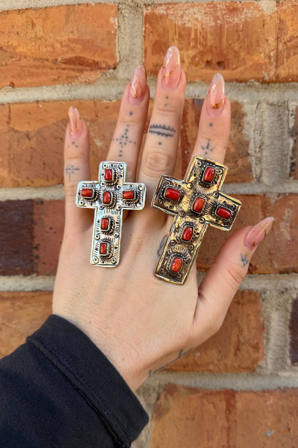 The Cross Ring w/ Carnelian