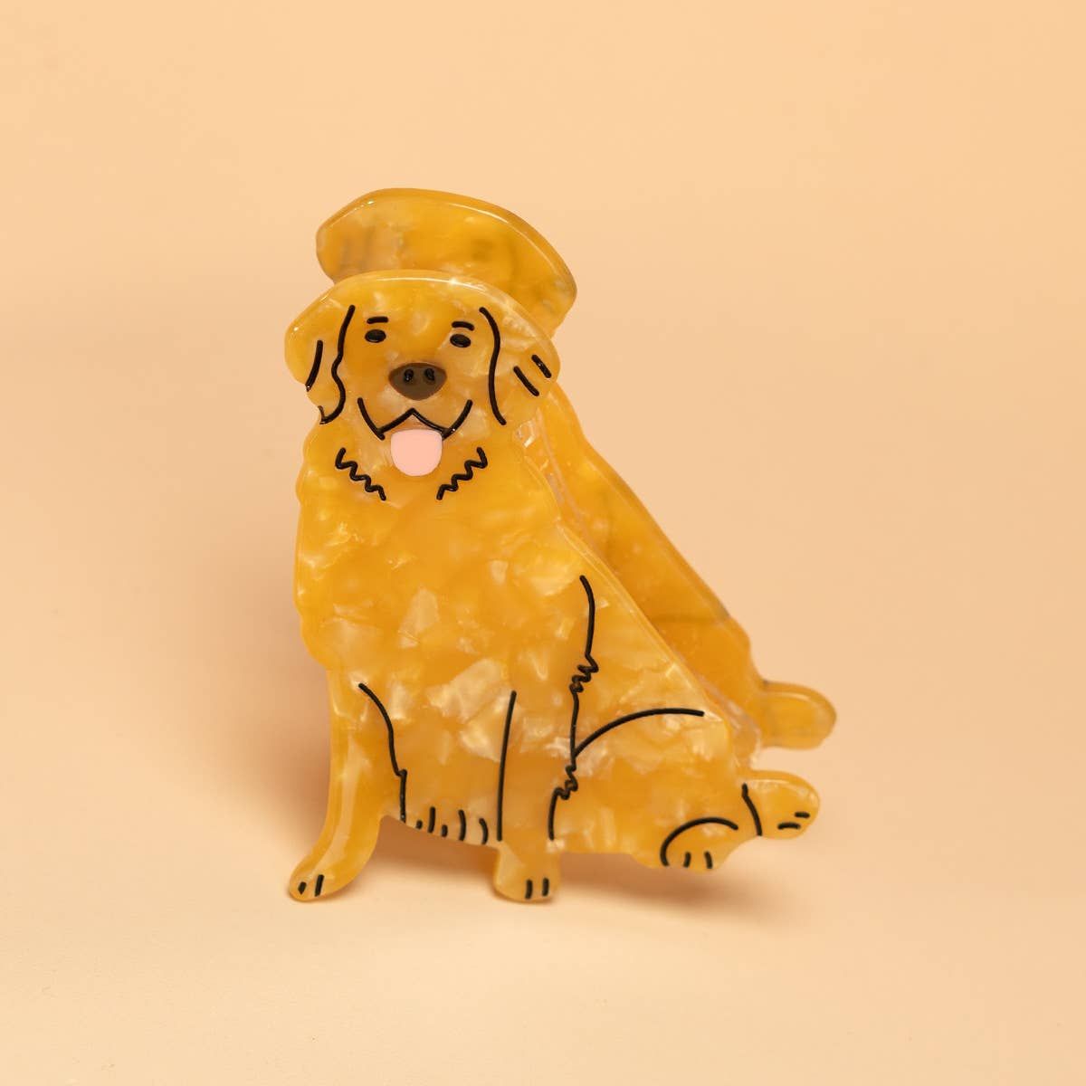 Cartoon Golden Retriever Hair Claw, Dog Shaped Hair Clip, Color: Yellow