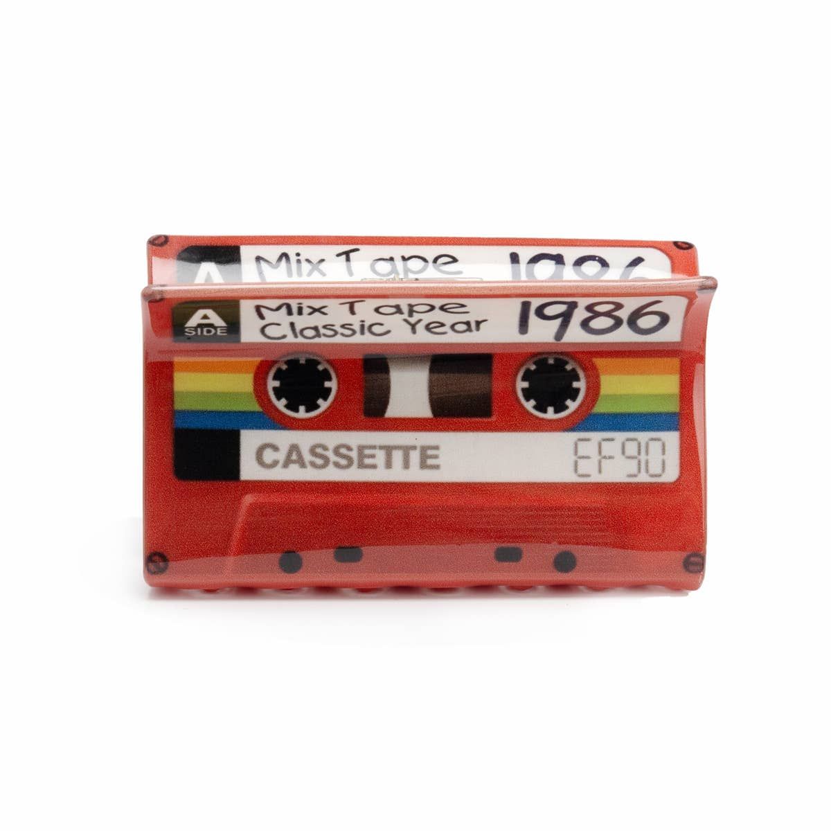 Mix Tape Classic Year 1986 Cassette Hair Claw Clip, Color: Red