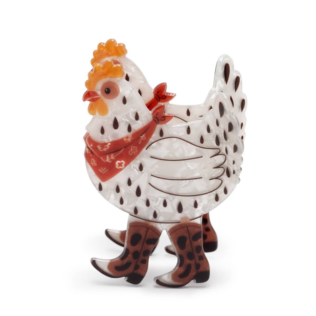 Fun Western Cowboy Bandana &amp; Boots Chicken Hair Claw Clip, Color: Chicken