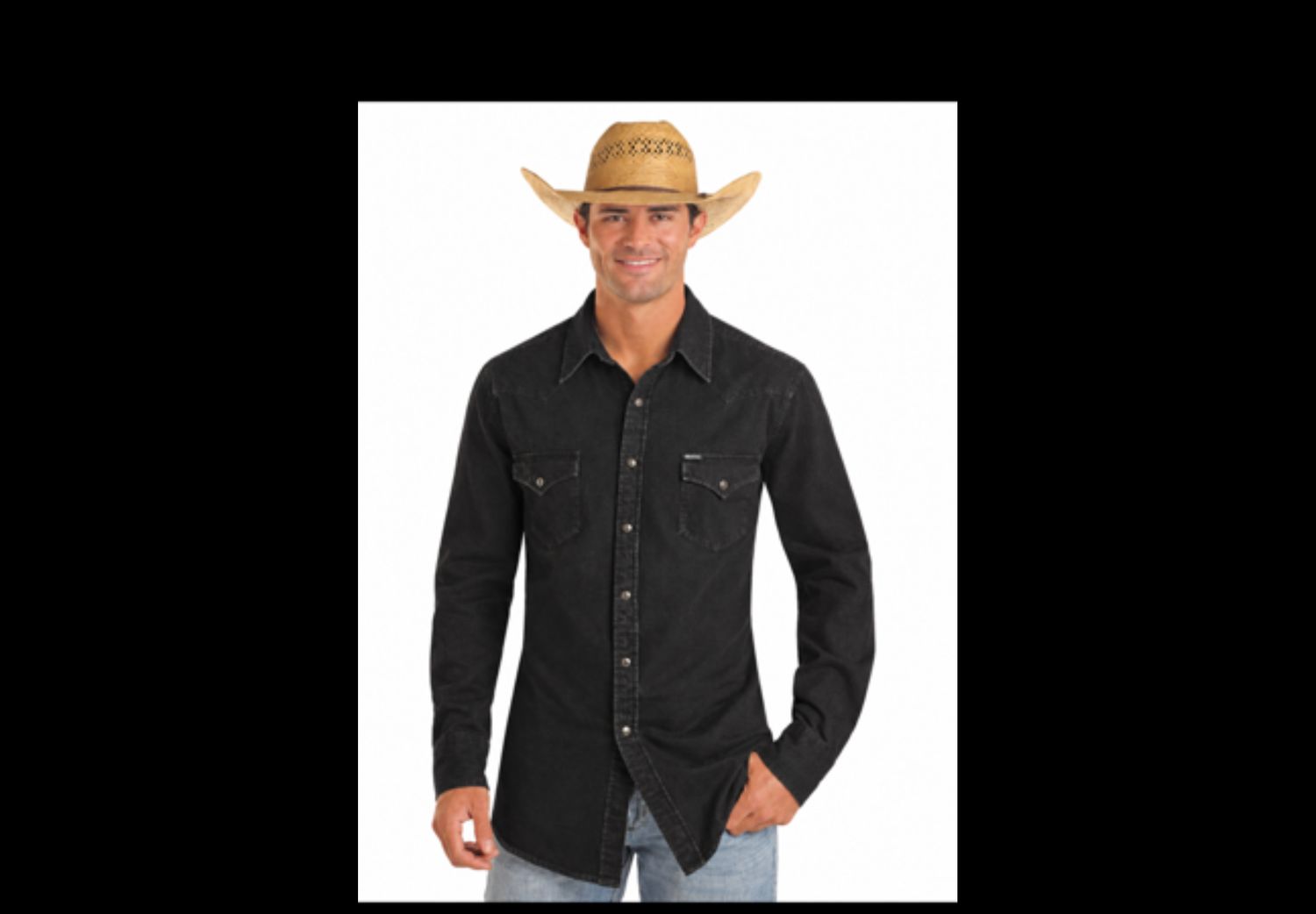 Black men’s  denim shirt