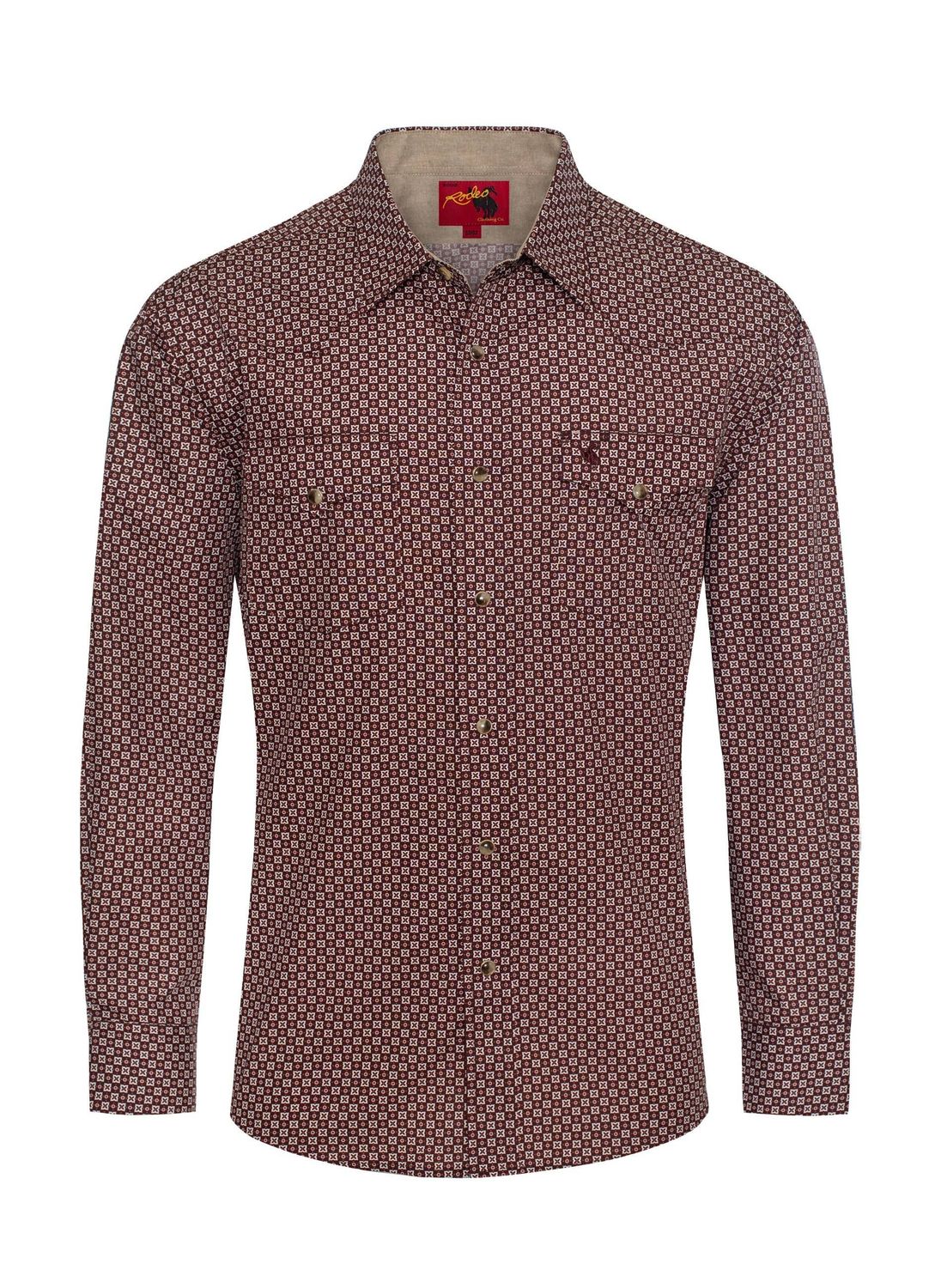 Men's Western Pearl Snap Print Shirt - PS100L-1083