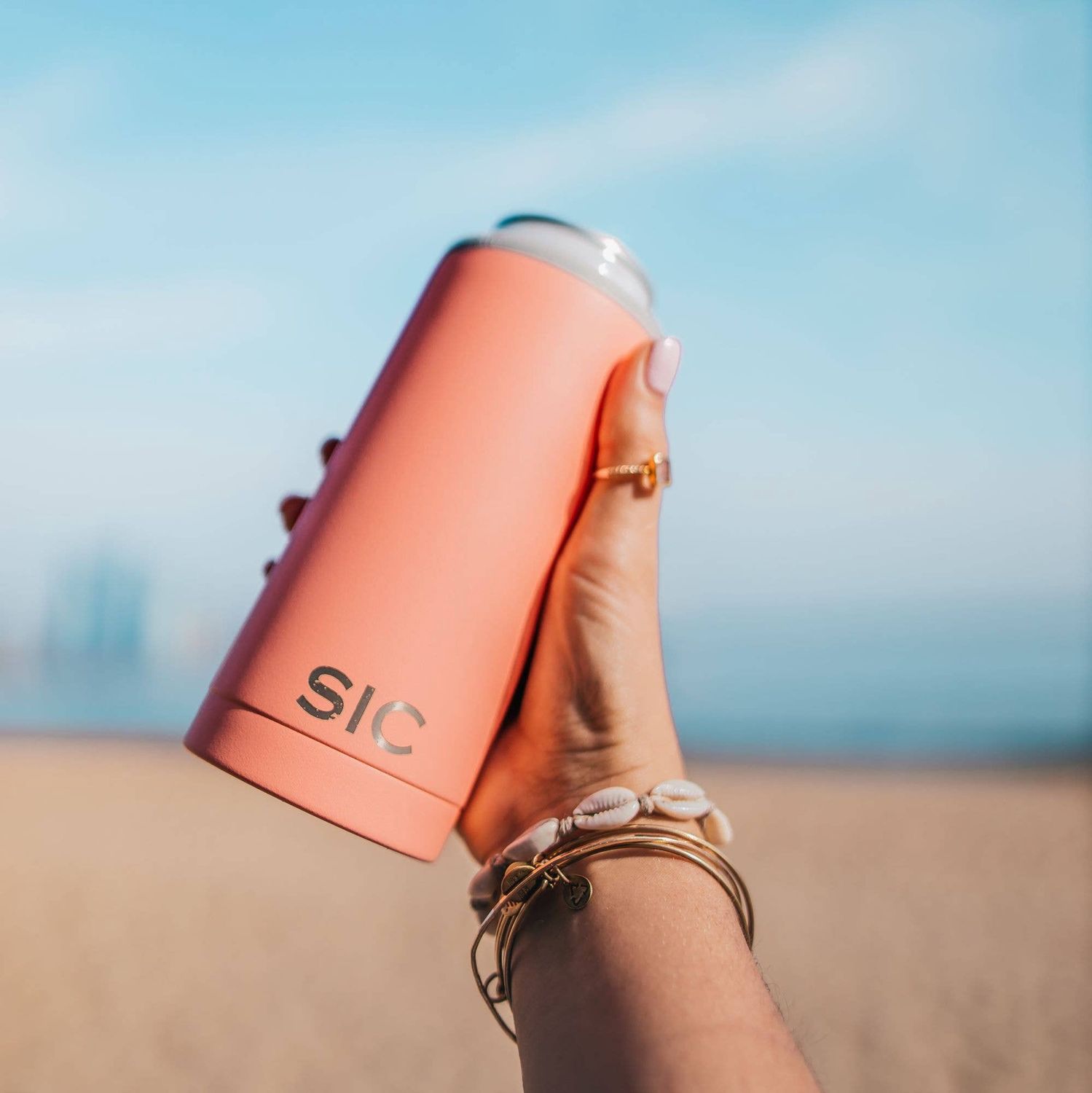 SIC Slim Can Cooler | Matte Coral