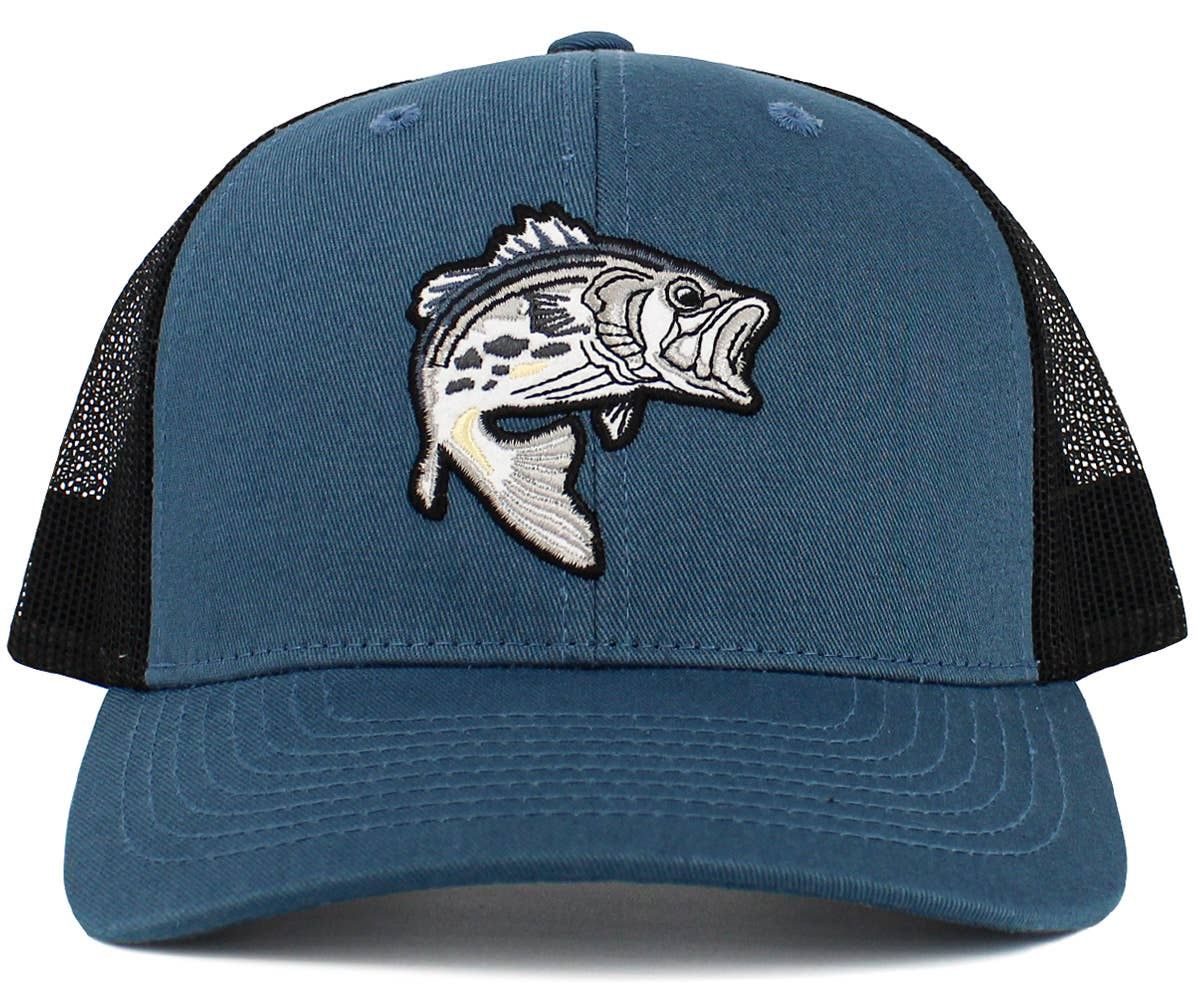 Bass Fish Mesh Trucker Hat, Color: BLU