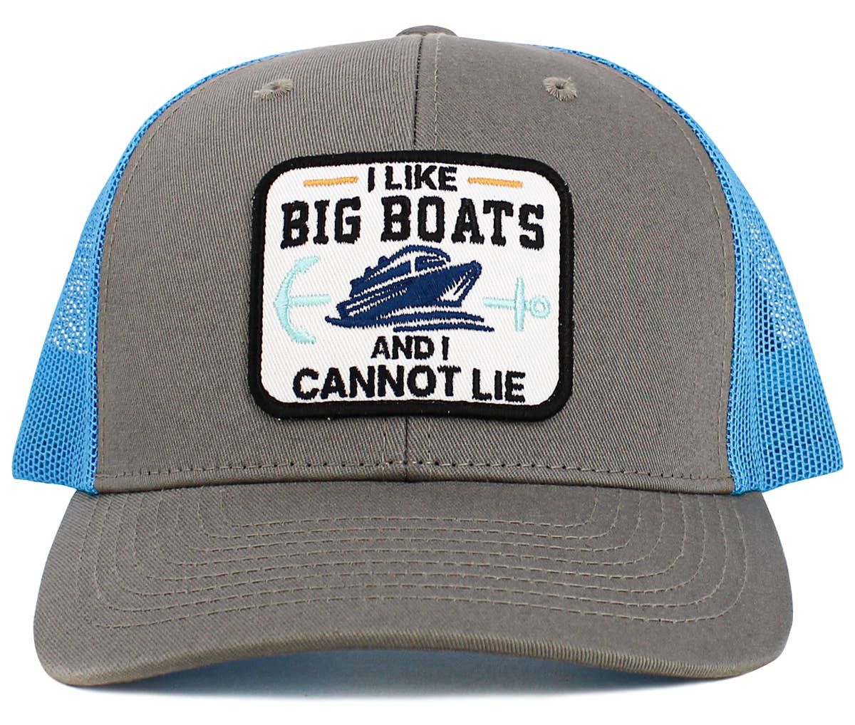 Big Boats Mesh Trucker Hat, Color: LGY-NBLU