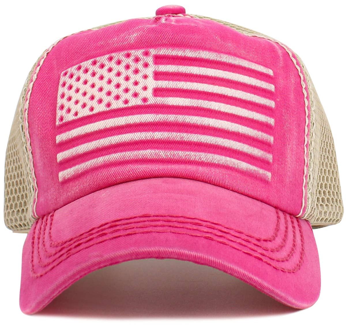 American Flag Mesh Ballcap, Color: HPK