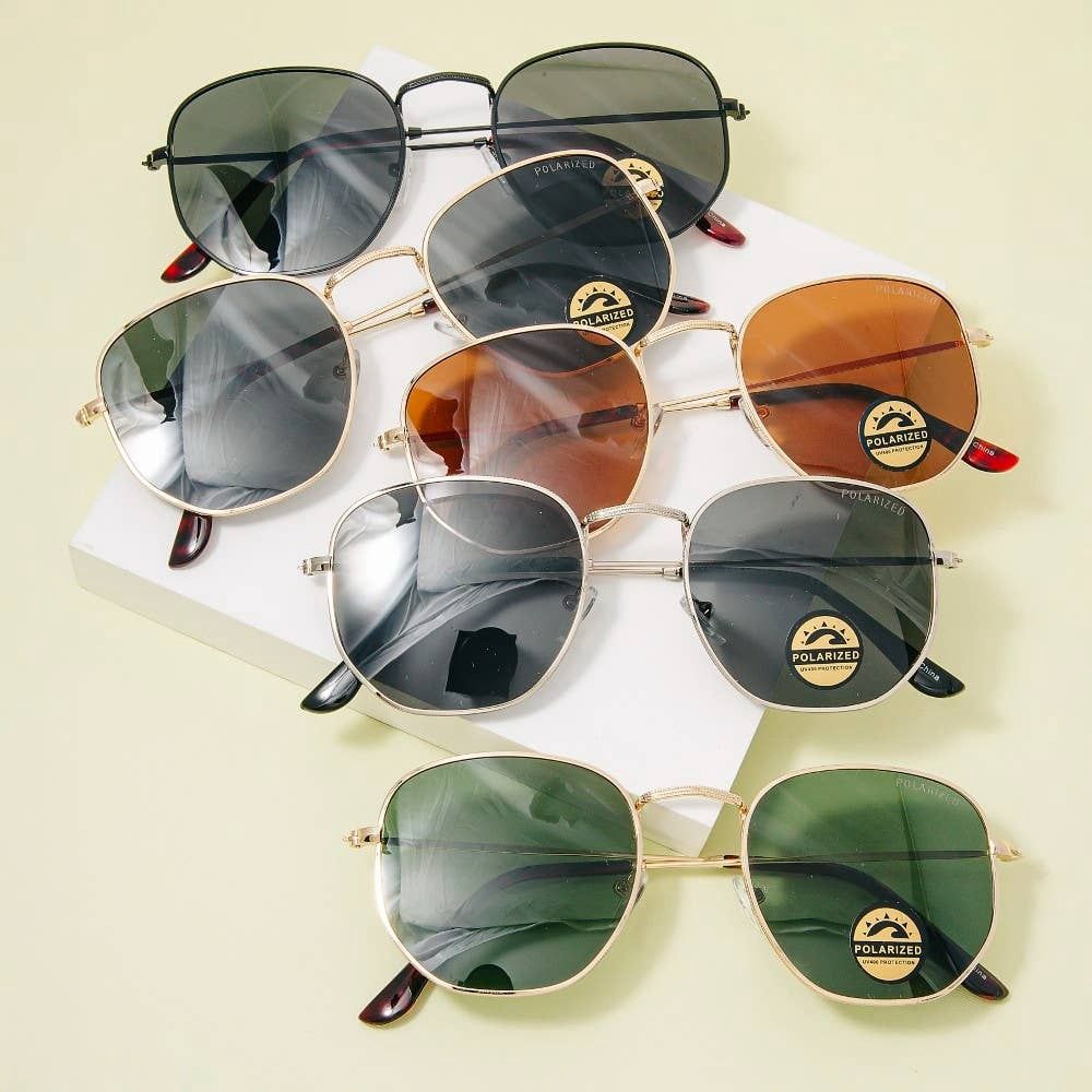 Polarized Metallic Frame Aviator Sunglasses