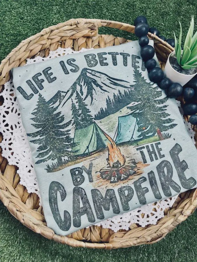 Life is Better By The Campfire - Graphic Tee, Size: M
