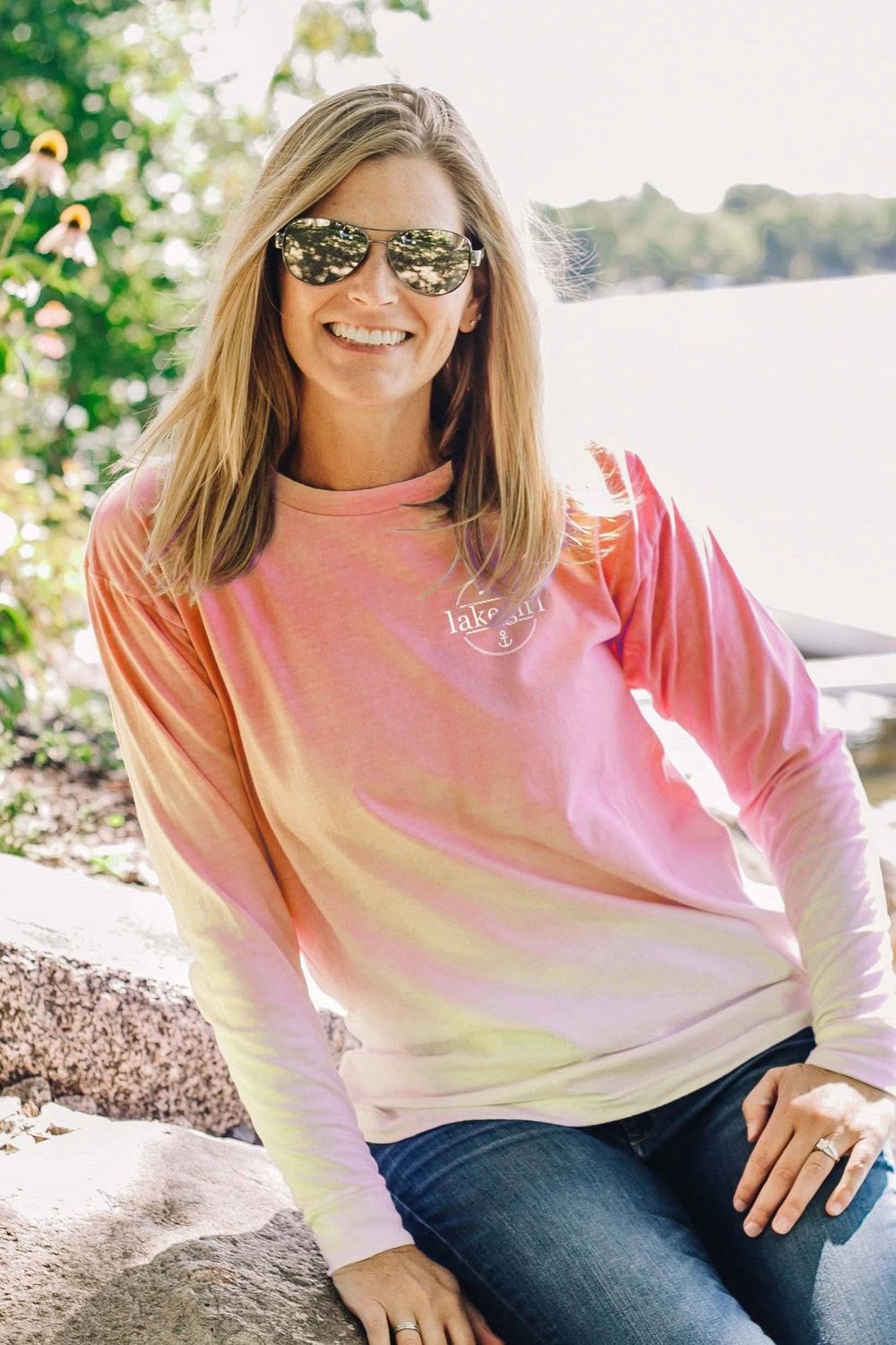Ombre Striped Rope Circle Long Sleeve, Size: 2X