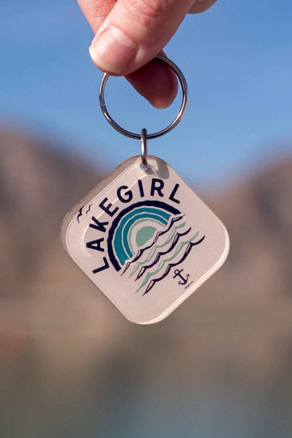 Setting Wave Acrylic Keychain, Size: OS