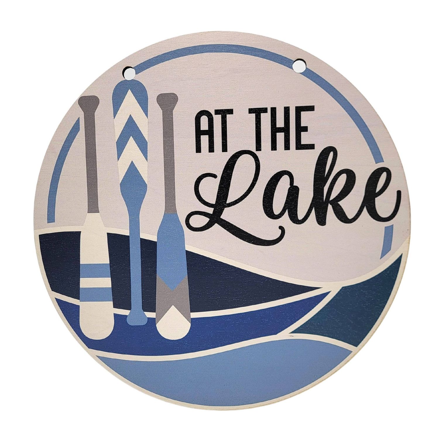At The Lake Wood Door Hanger