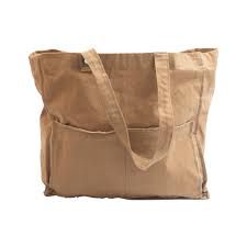 Distressed Canvas Tote - Brown