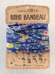 Boho Bandeau Headband - Tropic Bandana Navy