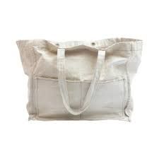 Distressed Canvas Tote - Cream