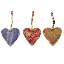 Kantha Heart Ornament