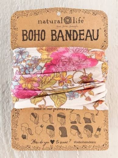 Boho Bandeau Headband - English Garden Cream