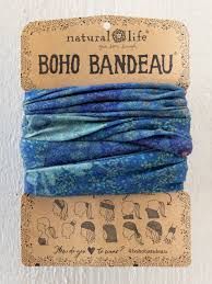 Boho Bandeau Headband - Navy Patchwork