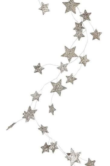 Silver Glitter Star Garland - 72"L