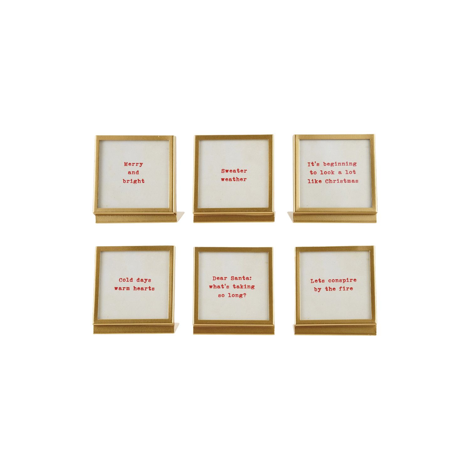 Red Christmas Quotes in Gold Frame