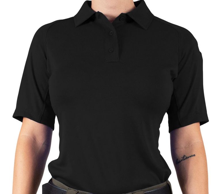 First Tactical Women's Performance Polo Short Sleeve Black, Size: XS