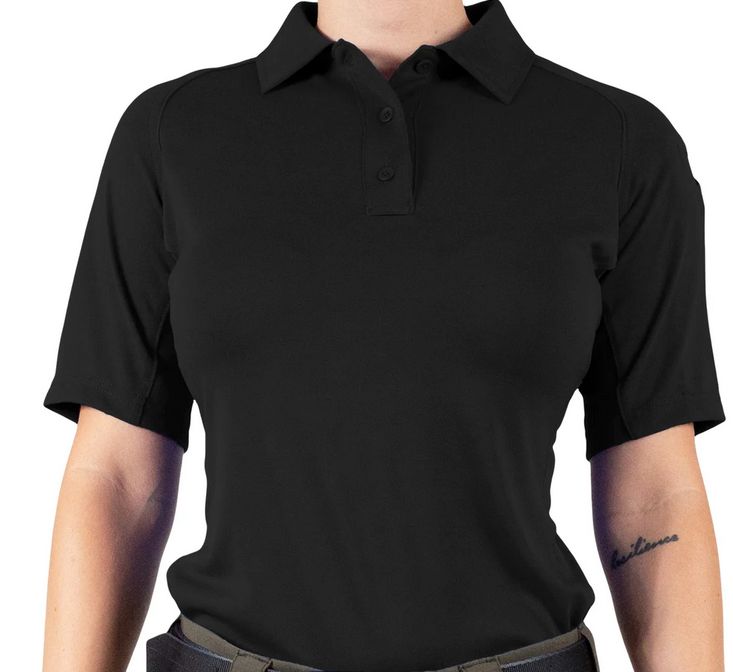 First Tactical Women's Performance Polo Short Sleeve Black