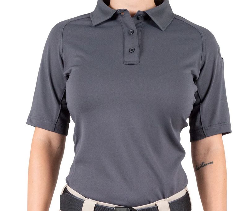 First Tactical Women's Performance Polo Short Sleeve Wolf Grey, Size: XS
