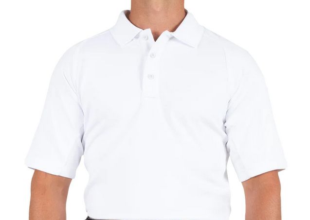 First Tactical Men's Performance Polo Short Sleeve White, Size: S