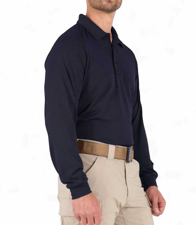 First Tactical Men's Performance Polo Long Sleeve Midnight Navy