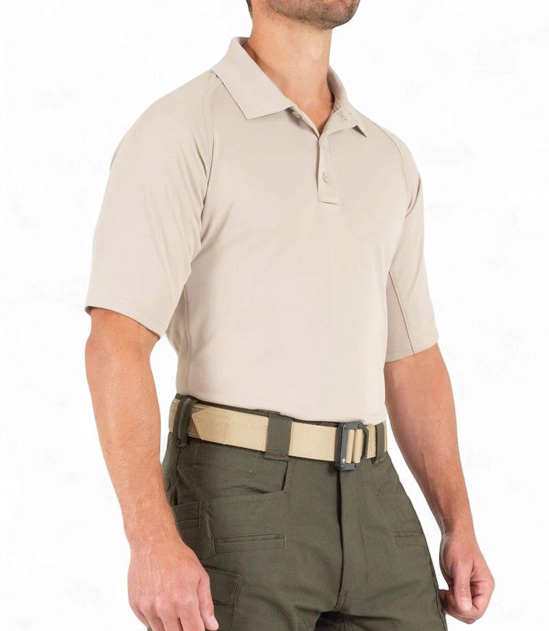 First Tactical Men's Performance Polo Short Sleeve Khaki