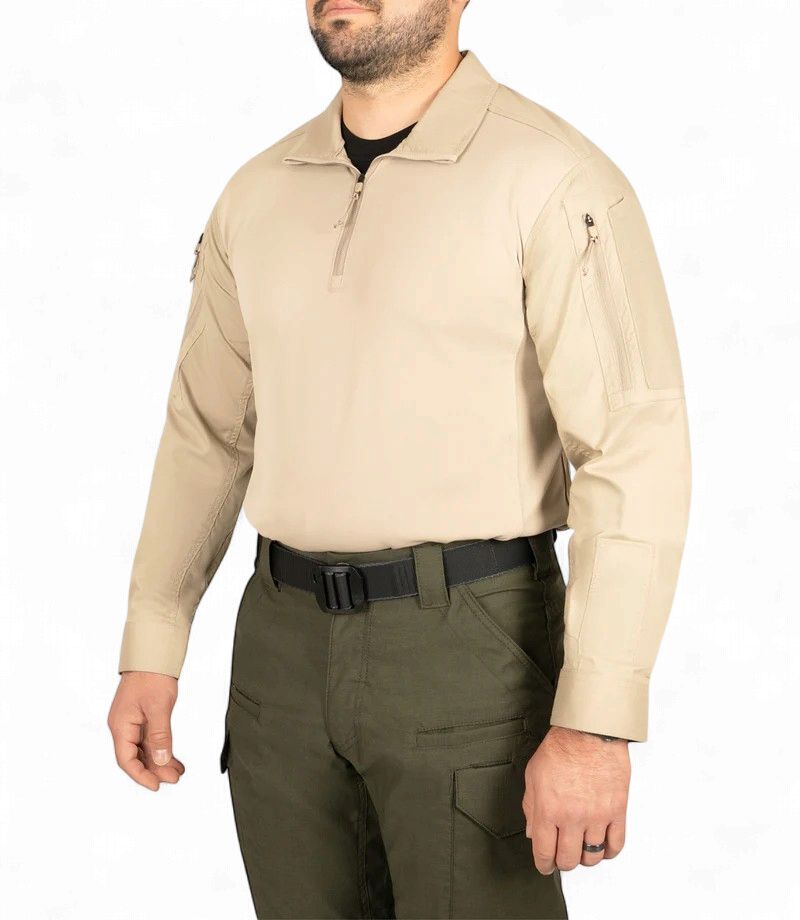 First Tactical Men's V2 Responder Long Sleeve Shirt Silver Tan, Size: S