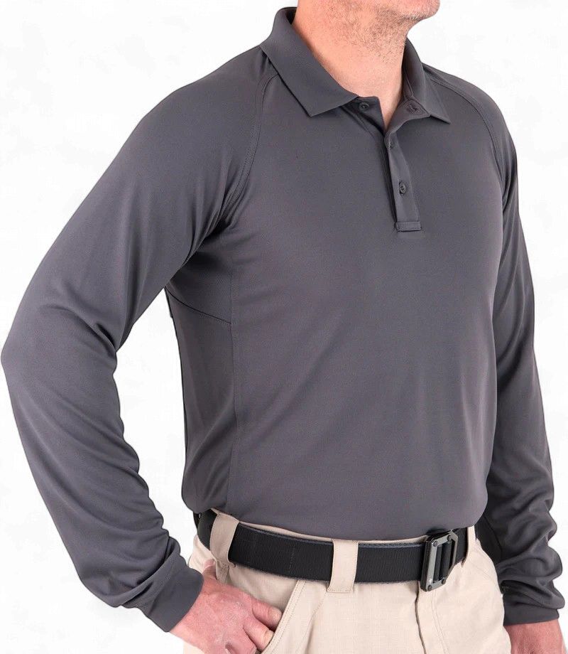 First Tactical Men's Performance Polo Long Sleeve Asphalt