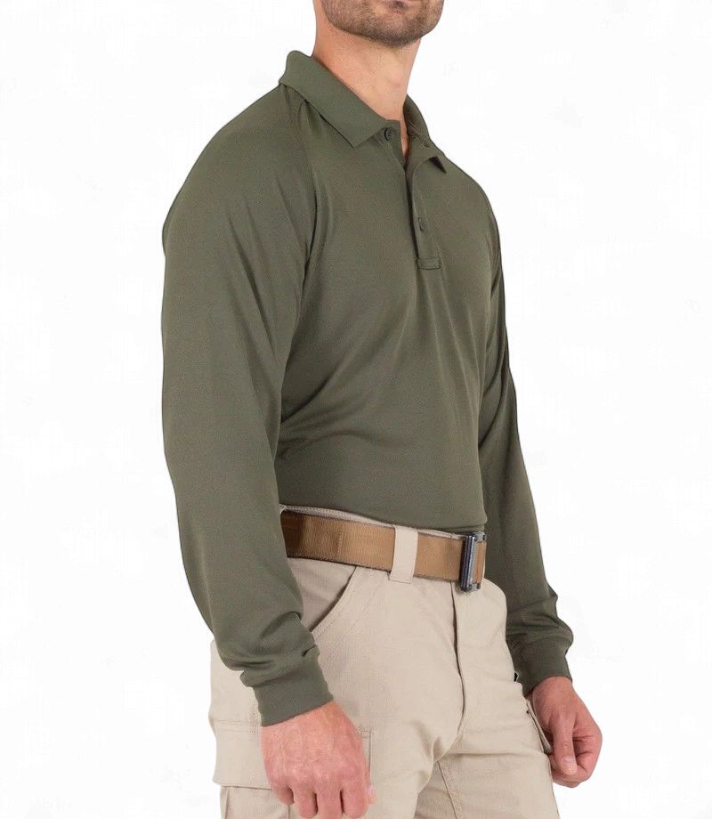 First Tactical Men's Performance Polo Long Sleeve OD Green