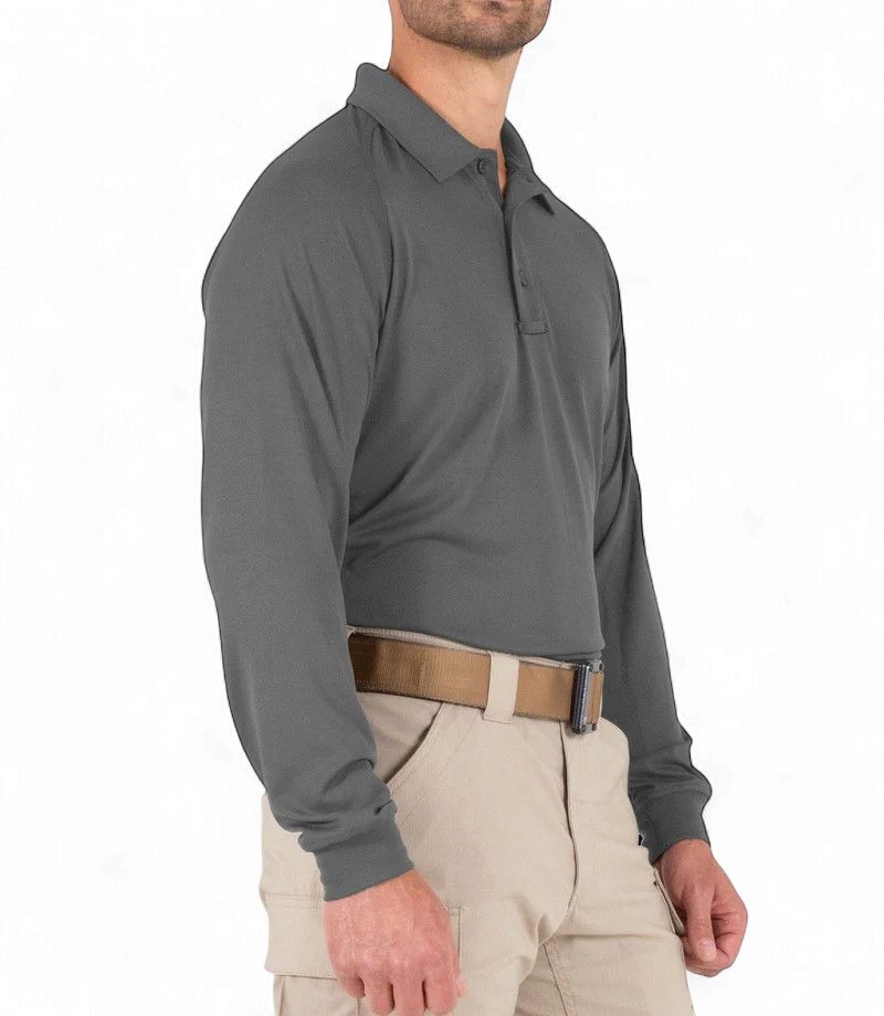 First Tactical Men's Performance Polo Long Sleeve Wolf Grey
