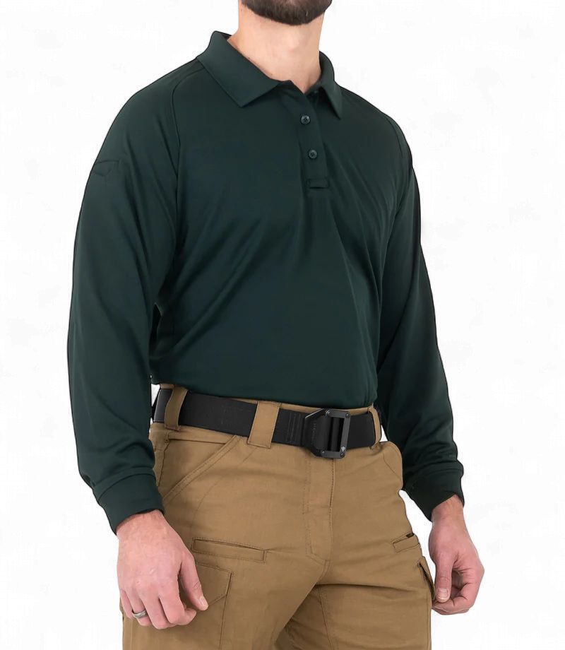 First Tactical Men's Performance Polo Long Sleeve Spruce Green, Size: S