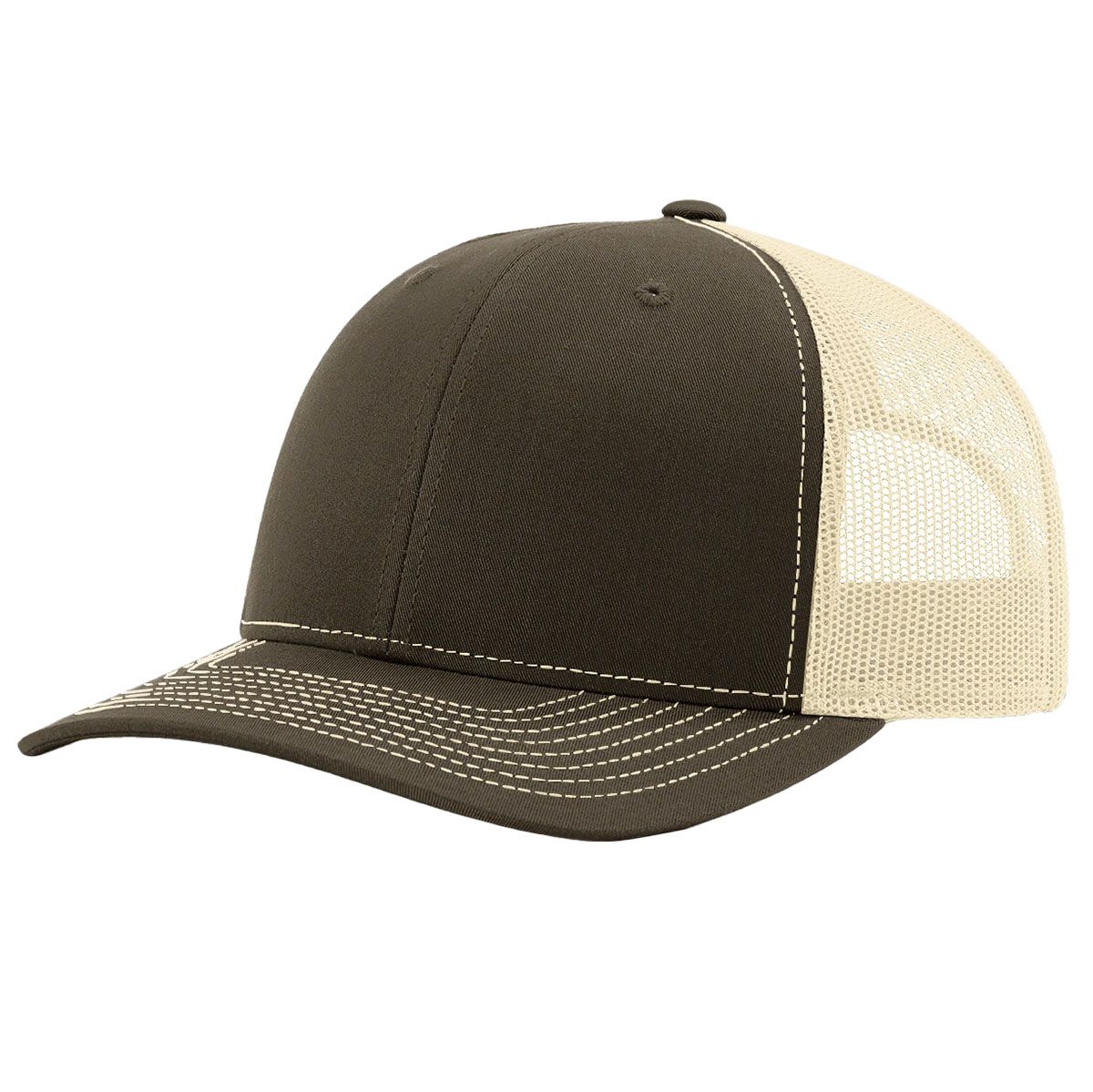 Richardson R-112 Trucker Snapback Cap - Chocolate Chip / Birch