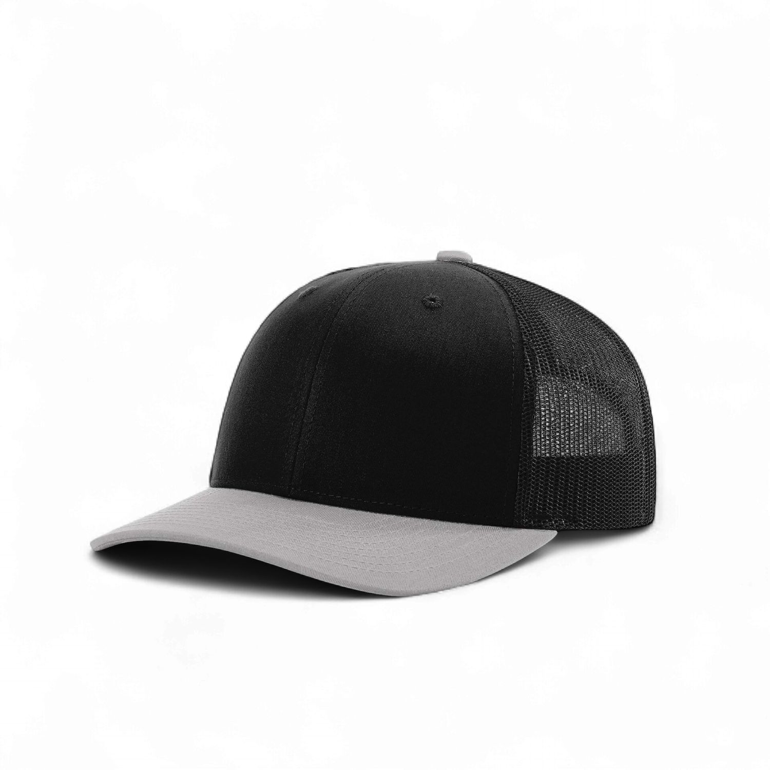 Richardson R-112 Trucker Snapback Cap - Black / Light Grey