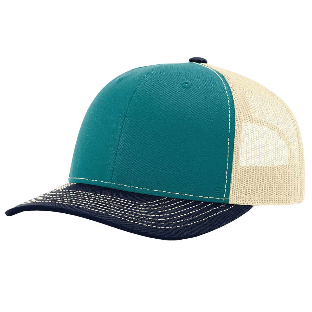 Richardson R-112 Trucker Snapback Cap - Blue Teal / Birch / Navy