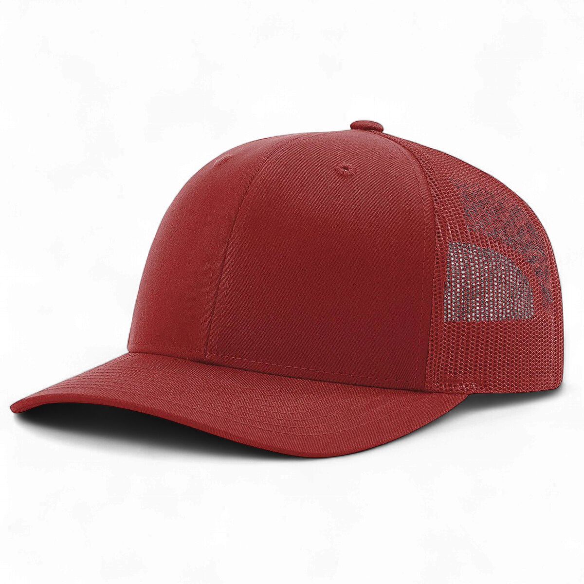 Richardson R-112 Trucker Snapback Cap - Cardinal Solid