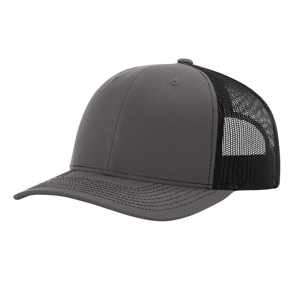 Richardson R-112 Trucker Snapback Cap - Charcoal / Black