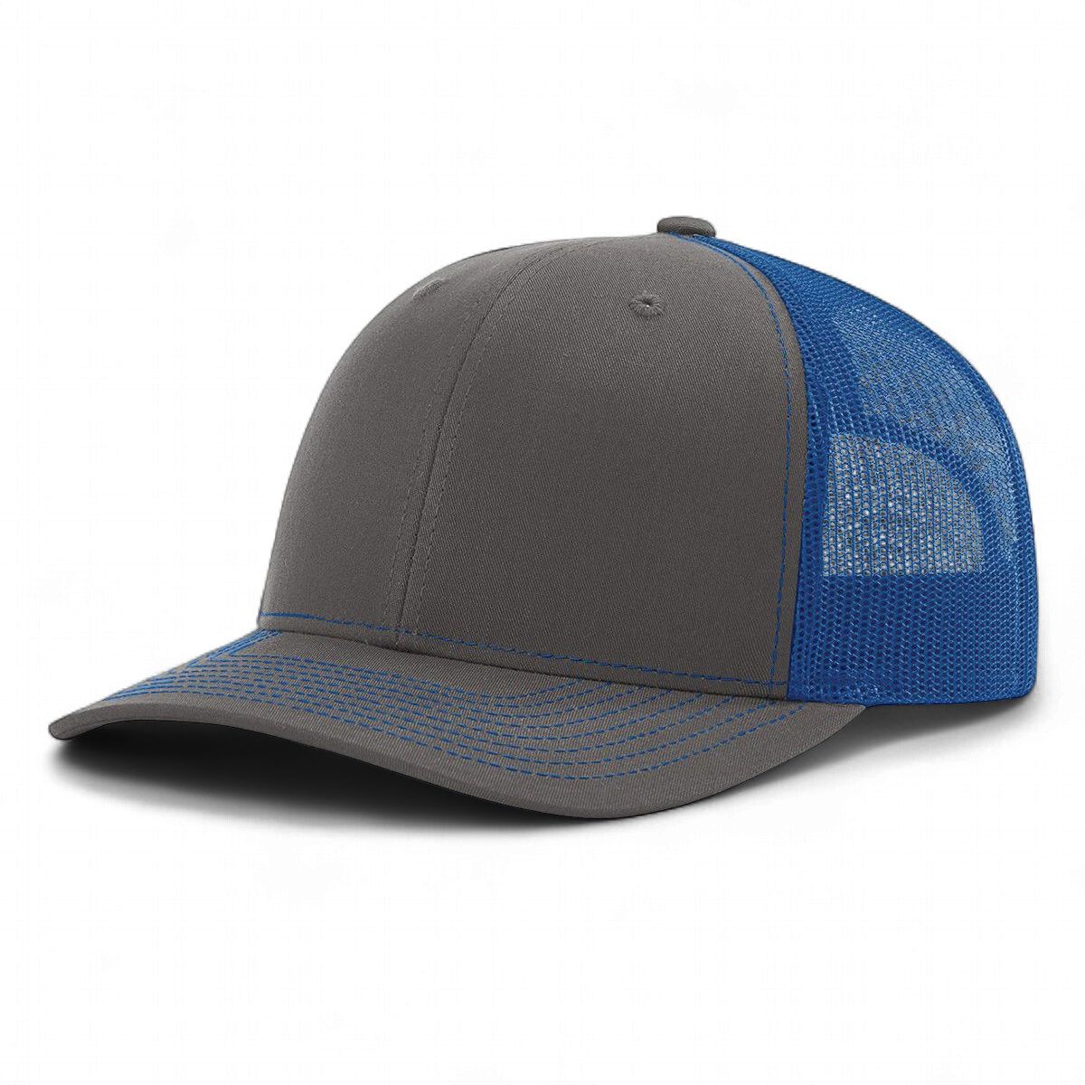 Richardson R-112 Trucker Snapback Cap - Charcoal / Royal
