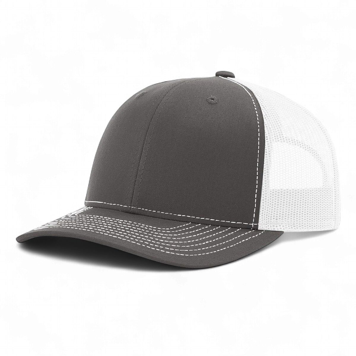 Richardson R-112 Trucker Snapback Cap - Charcoal / White