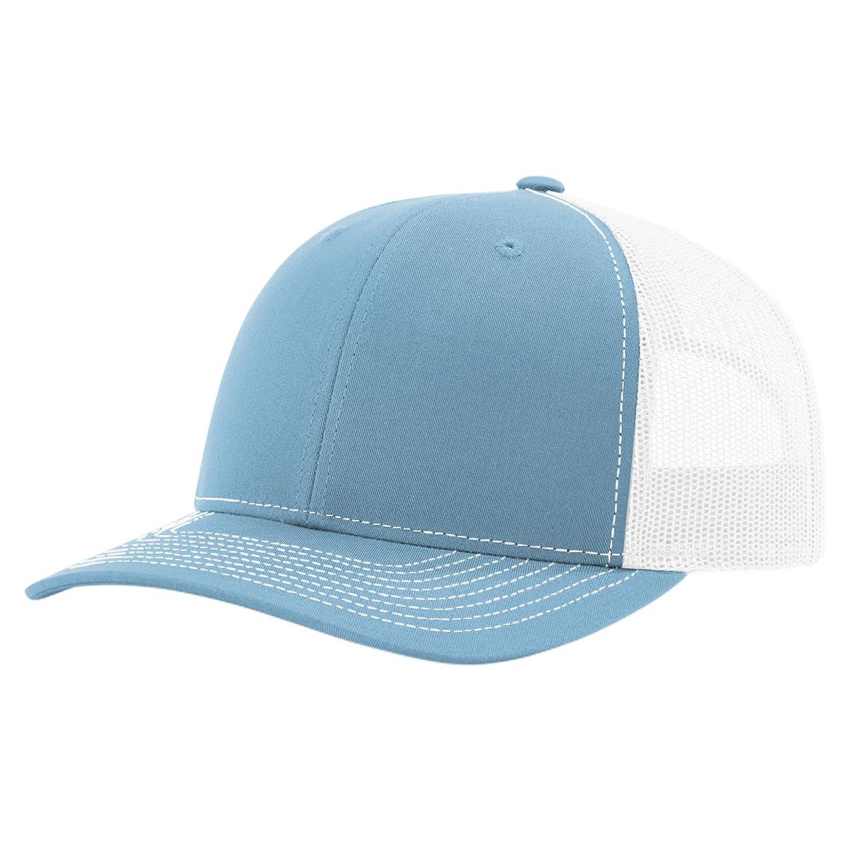 Richardson R-112 Trucker Snapback Cap - Columbia Blue / White