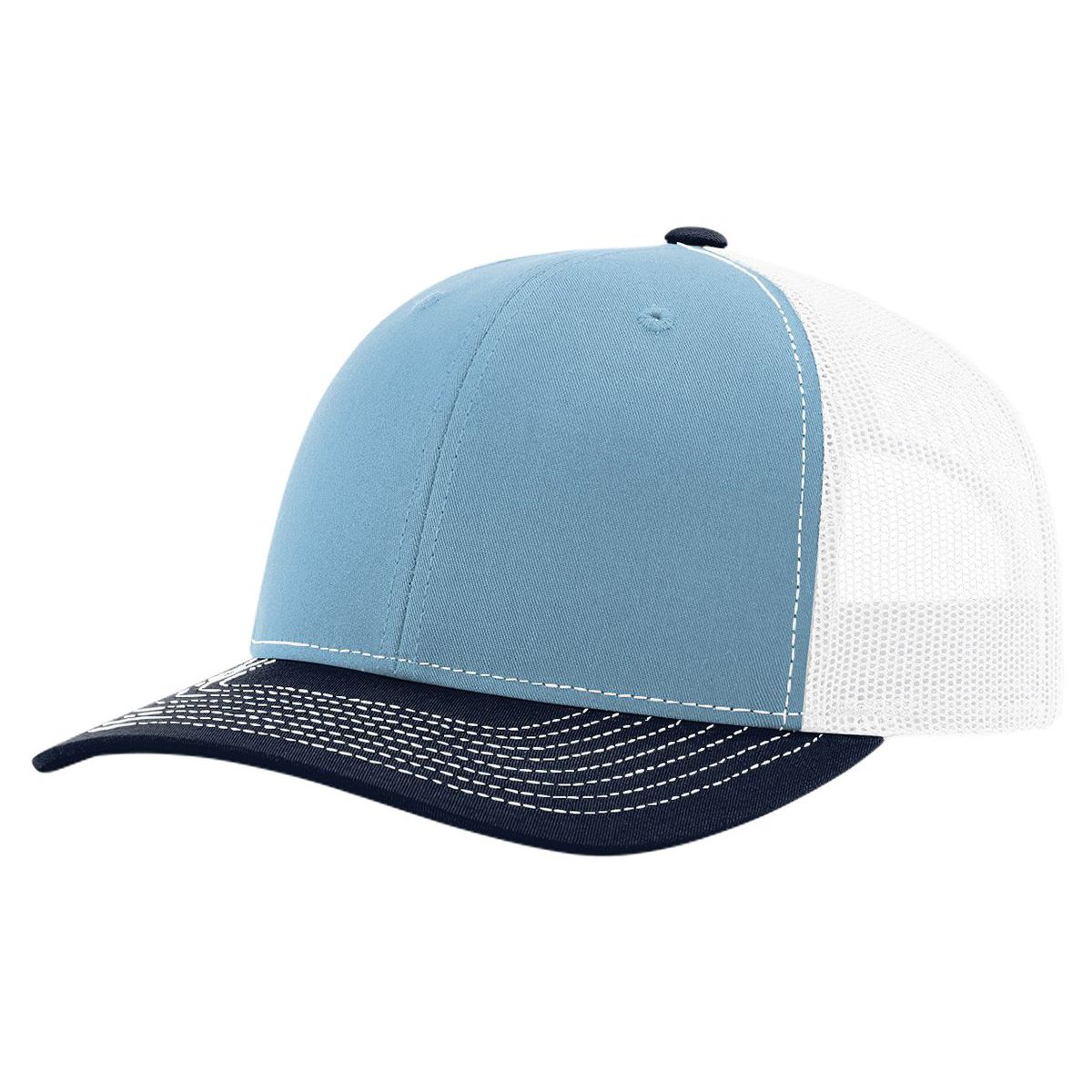 Richardson R-112 Trucker Snapback Cap - Columbia Blue / White / Navy
