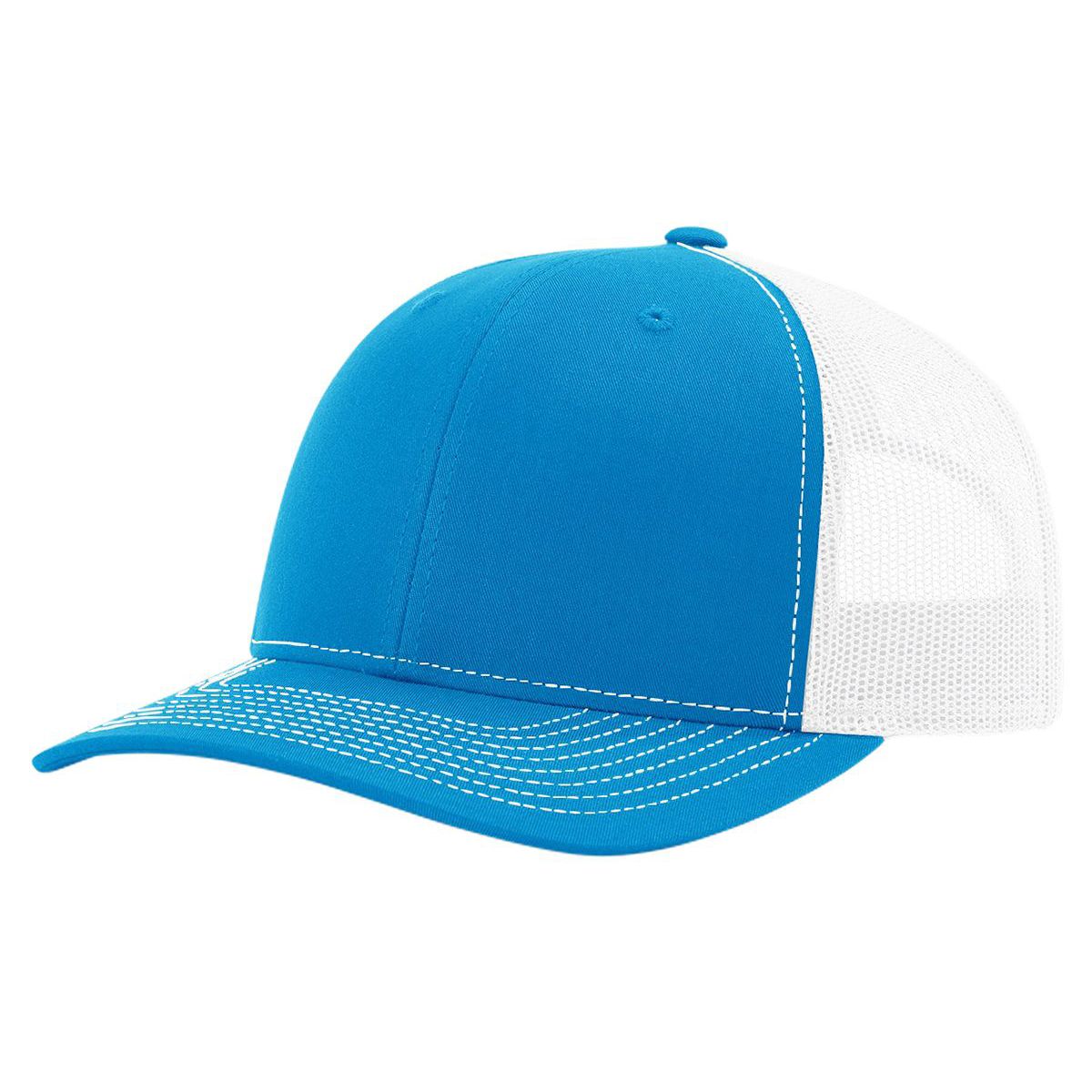 Richardson R-112 Trucker Snapback Cap - Cyan / White